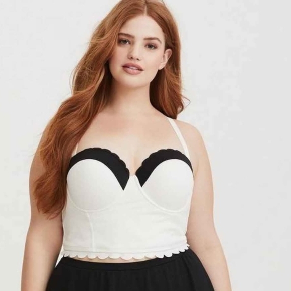 torrid Other - NWT Torrid Black and White Scalloped Tankini ~14W